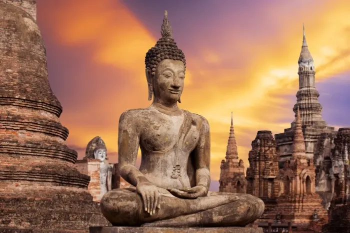 Framed Print : Ancient Buddha Statue at Sukhothai historical park Framed Print : Ancient Buddha Statue at Sukhothai historical park