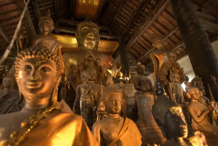 Framed Print : Ancient Buddhist Temple Wat Maak Mong, Luang prabang, laos