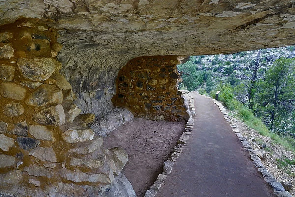 Ancient cliff dwellings, Walnut Canyon National Monument, Arizona, USA