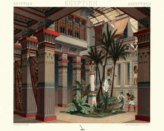Framed Print : Ancient egypt - internal courtyard of a dwelling Framed Print : Ancient egypt - internal courtyard of a dwelling