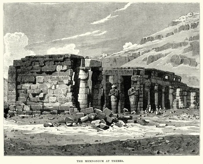 Framed Print : Ancient Egypt - Ruins of the Ramesseum at Thebes Framed Print : Ancient Egypt - Ruins of the Ramesseum at Thebes