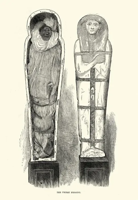 Framed Print : Ancient Egyptian Artefacts - Mummy of the Priest Nebseni Framed Print : Ancient Egyptian Artefacts - Mummy of the Priest Nebseni