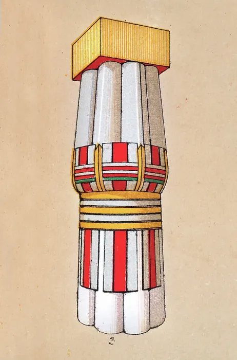 Framed Print : Ancient Egyptian decorative art and architecture, painted column capital from the Memnonium, Thebes Framed Print : Ancient Egyptian decorative art and architecture, painted column capital from the Memnonium, Thebes