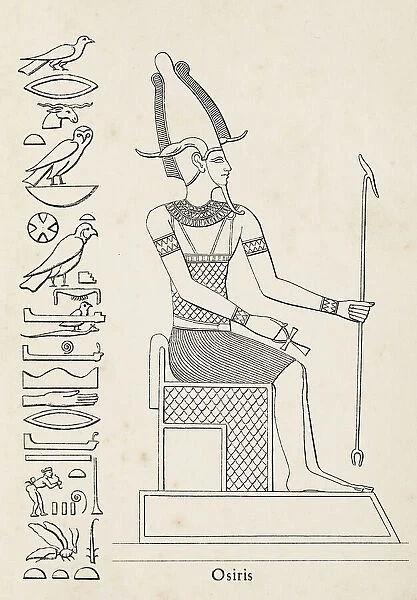 Ancient egyptian hieroglyph of Osiris goddess of fertility