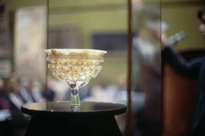 Framed Print : Ancient Glass Cup Fetches Record Sum At Auction Framed Print : Ancient Glass Cup Fetches Record Sum At Auction