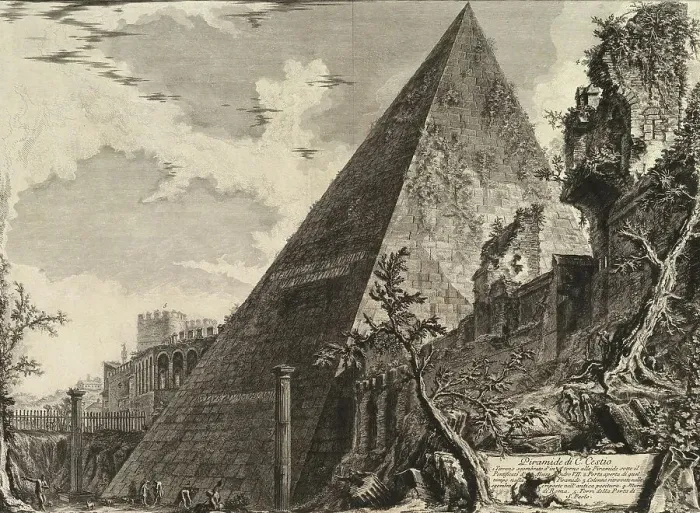 Framed Print : Ancient Italy, The Pyramid of Gaius Cestius, Rome, 1760, Italy, Historic, digitally restored reproduction from an original of the period Framed Print : Ancient Italy, The Pyramid of Gaius Cestius, Rome, 1760, Italy, Historic, digitally restored reproduction from an original of the period