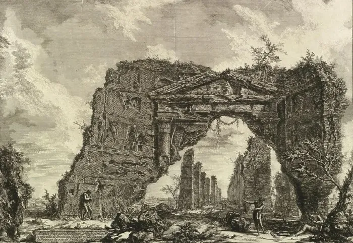 Framed Print : Ancient Italy, Remains of a covered portico or cryptoportiucus in a villa of Domitian, five miles outside Rome on the road to Frascati, 1760, Italy, Historical, digitally restored reproduction from an original of the period Framed Print : Ancient Italy, Remains of a covered portico or cryptoportiucus in a villa of Domitian, five miles outside Rome on the road to Frascati, 1760, Italy, Historical, digitally restored reproduction from an original of the period