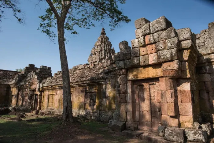 Framed Print : the Ancient Khmer art, Phanom Rung historical park in north east of Thailand