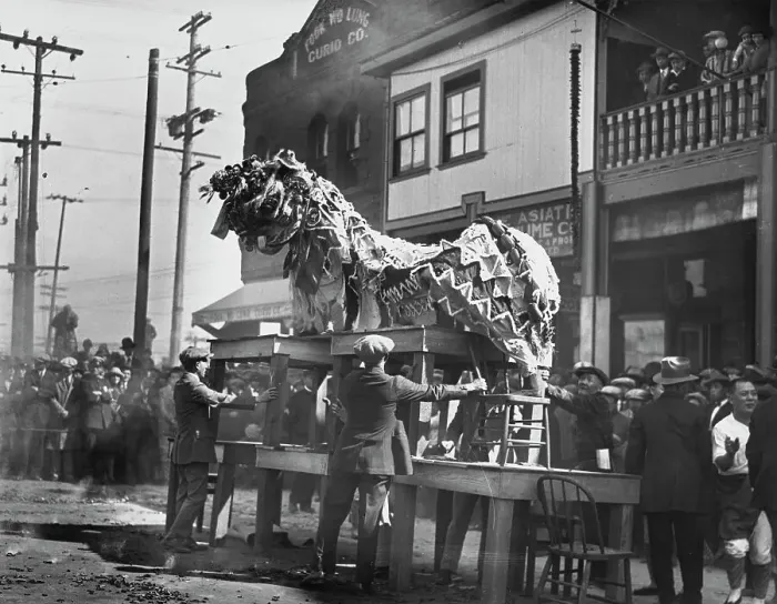 Framed Print : Ancient Lion Dance, Chinese New Year Framed Print : Ancient Lion Dance, Chinese New Year