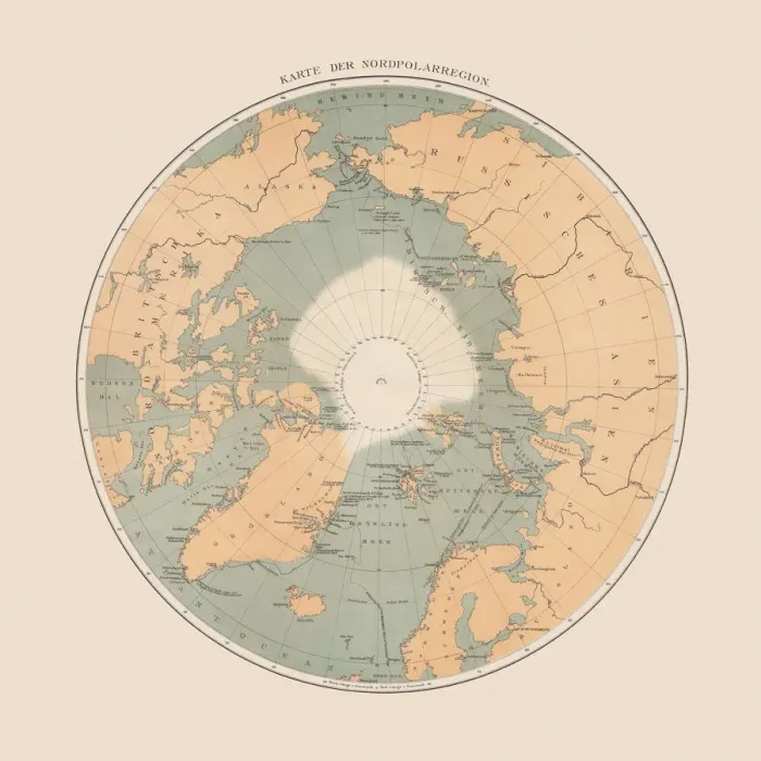Framed Print : Ancient map of the Arctic Region, lithograph, published in 1883 Framed Print : Ancient map of the Arctic Region, lithograph, published in 1883