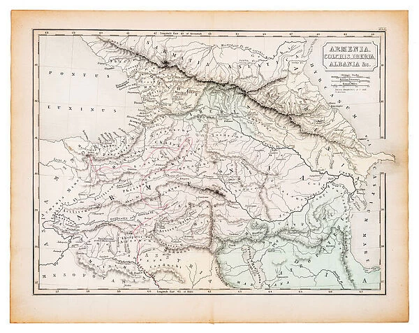 Ancient map of Armenia and Albania 1863