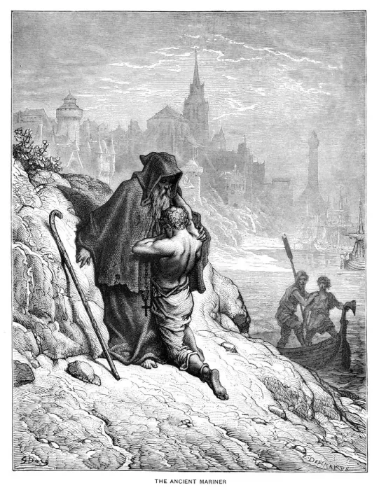 Framed Print : The Ancient Mariner engraving 1892