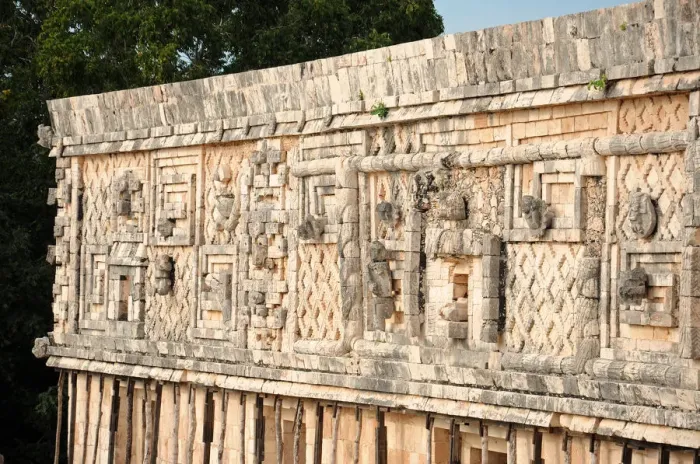 Framed Print : Ancient Mayan Carved Building Facade Framed Print : Ancient Mayan Carved Building Facade