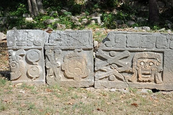 Ancient Mayan Skull and Bone Carvings, Uxmal