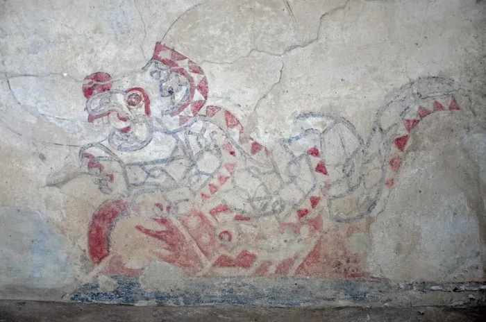 Framed Print : Ancient Mural at Teotihuacan