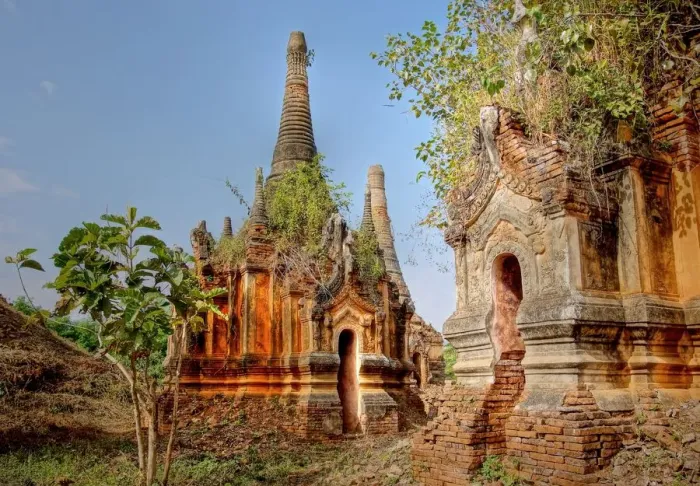 Framed Print : Ancient pagodas of Indein, Myanmar Framed Print : Ancient pagodas of Indein, Myanmar