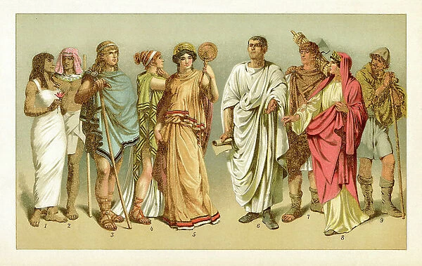 Ancient period costume of ancient Rome Greece and Egypt