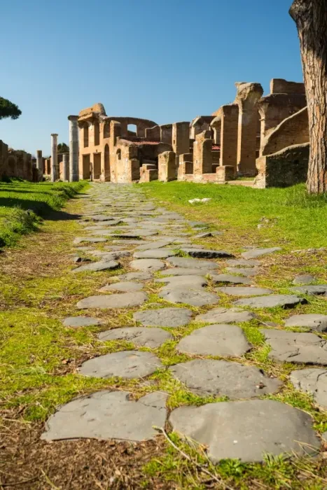 Framed Print : An ancient road in the ruins of the Ancient Roman harbour city of Ostia Antica in Rome, Italy Framed Print : An ancient road in the ruins of the Ancient Roman harbour city of Ostia Antica in Rome, Italy