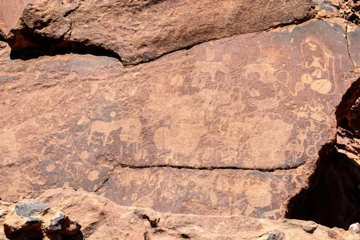 Framed Print : Ancient rock carvings, Twyfelfontein, Kunene Region, Namibia