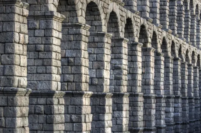 Framed Print : Ancient Roman Aqueduct arches close up Framed Print : Ancient Roman Aqueduct arches close up