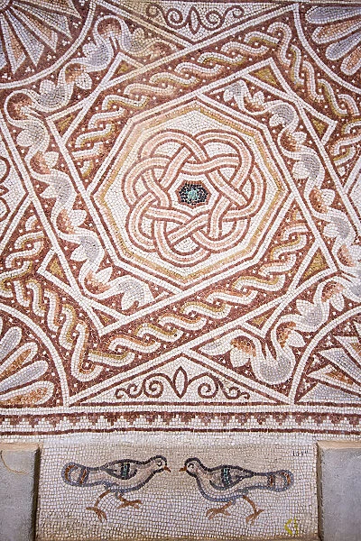 Ancient Roman tiled mosaic in Bosra