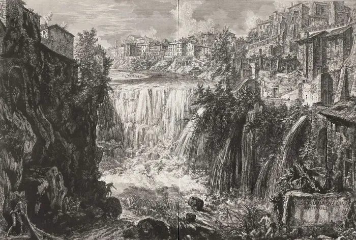 Framed Print : Ancient Rome, Cascata di Tivoli, Waterfall of Tivoli, 1760, Italy, Historic, digitally restored reproduction from an original of the period Framed Print : Ancient Rome, Cascata di Tivoli, Waterfall of Tivoli, 1760, Italy, Historic, digitally restored reproduction from an original of the period