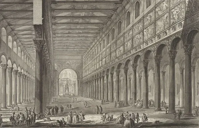 Framed Print : Ancient Rome, Interior View of the Church of Saint Paul Outside the Walls, San Paolo fuori le mura, one of the Papal Basilicas of Rome, 1770, Italy, Historic, digitally restored reproduction from an original of the period Framed Print : Ancient Rome, Interior View of the Church of Saint Paul Outside the Walls, San Paolo fuori le mura, one of the Papal Basilicas of Rome, 1770, Italy, Historic, digitally restored reproduction from an original of the period