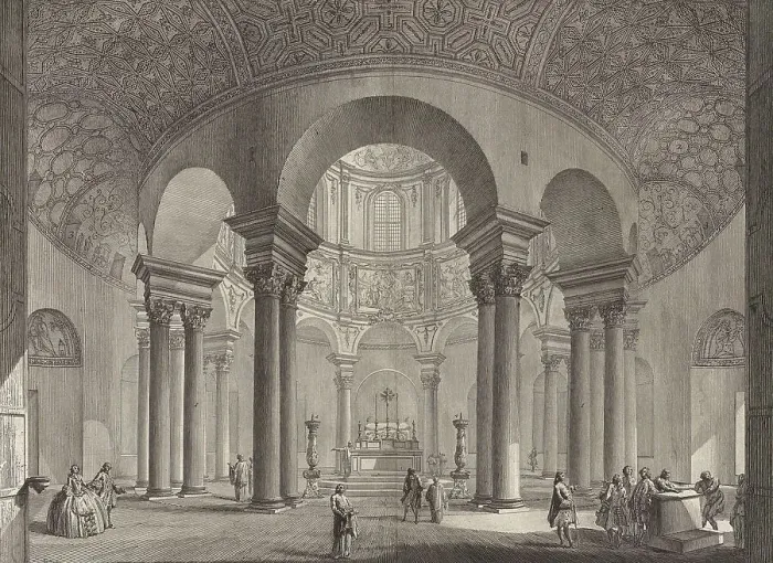 Framed Print : Ancient Rome, View of the interior of the tomb of St Constantia built by Constantine the Great, which was mistakenly called the Temple of Bacchus and is now the church of the same saint, 1760, Italy, Historic, digitally restored reproduction from an Framed Print : Ancient Rome, View of the interior of the tomb of St Constantia built by Constantine the Great, which was mistakenly called the Temple of Bacchus and is now the church of the same saint, 1760, Italy, Historic, digitally restored reproduction from an