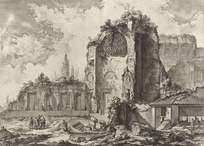 Framed Print : Ancient Rome, View of the Ruins of Two Triclinia, Dining Halls that Belonged to Nero's Golden House, Actually the Temple of Venus and Rome, 1770, Italy, Historic, digitally restored reproduction from an original of the period Framed Print : Ancient Rome, View of the Ruins of Two Triclinia, Dining Halls that Belonged to Nero's Golden House, Actually the Temple of Venus and Rome, 1770, Italy, Historic, digitally restored reproduction from an original of the period