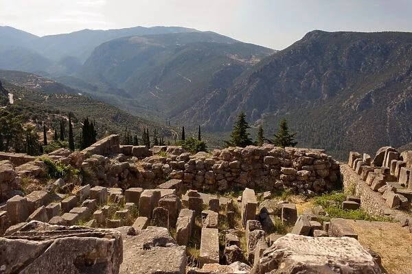 Ancient ruins in Delphi, Greece
