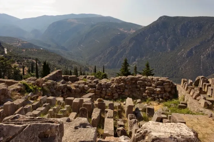 Framed Print : Ancient ruins in Delphi, Greece