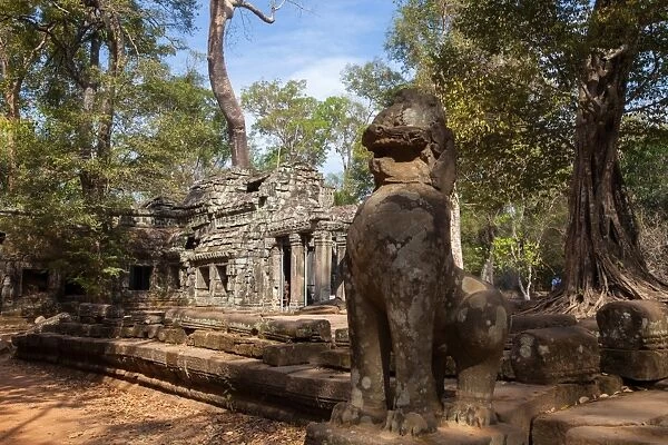 The Ancient Ta Prohm Temple in the Rain Forest