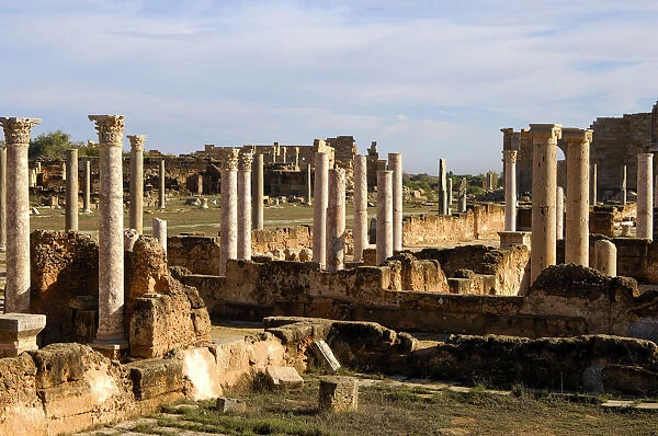 Ancoient columns, Leptis Magna, Libya