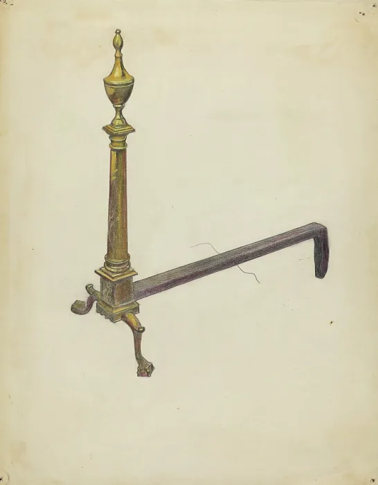 Framed Print : Andiron, circa 1953. Artist Max Schwartz Framed Print : Andiron, circa 1953. Artist Max Schwartz