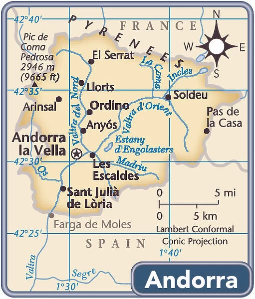 Andorra country map