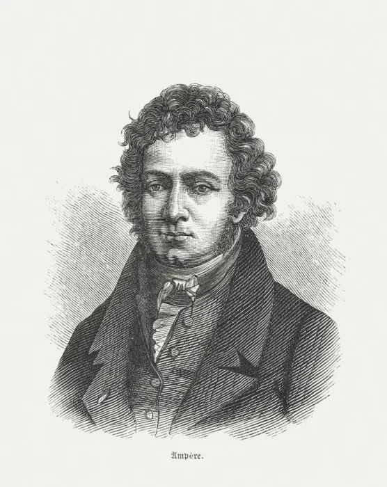 Framed Print : AndrA -Marie AmpAšre (1775-1836), wood engraving, published in 1880 Framed Print : AndrA -Marie AmpAšre (1775-1836), wood engraving, published in 1880