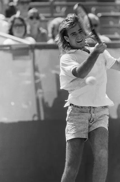 Framed Print : Andre Agassi Hitting a Forehand