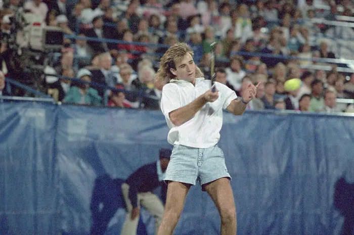 Framed Print : Andre Agassi Hitting Forehand Framed Print : Andre Agassi Hitting Forehand