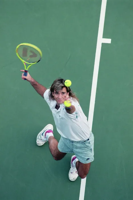 Framed Print : Andre Agassi Serving Framed Print : Andre Agassi Serving