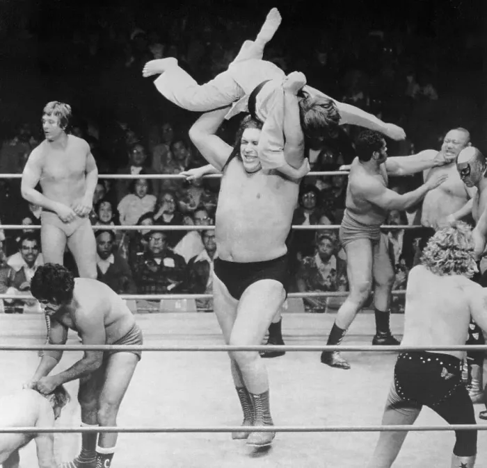 Framed Print : Andre the Giant Throwing Mike Adams Framed Print : Andre the Giant Throwing Mike Adams