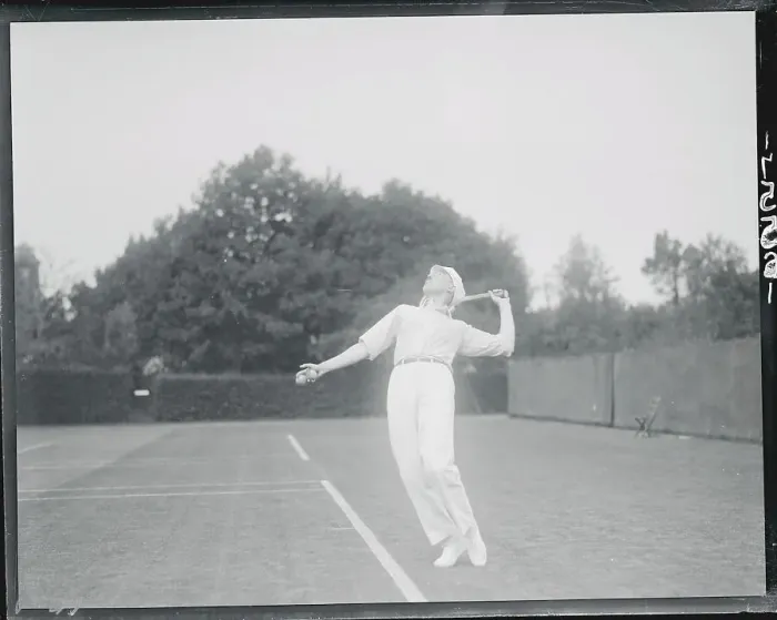 Framed Print : Andre Gobert Serving in Tennis Match Framed Print : Andre Gobert Serving in Tennis Match