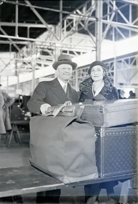 Framed Print : Andre and Mrs. Citroen Arrive on Ship Framed Print : Andre and Mrs. Citroen Arrive on Ship