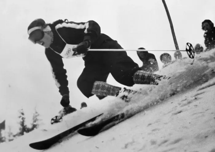 Framed Print : Andrea Lawrence Skiing at 1952 Winter Olympics Framed Print : Andrea Lawrence Skiing at 1952 Winter Olympics