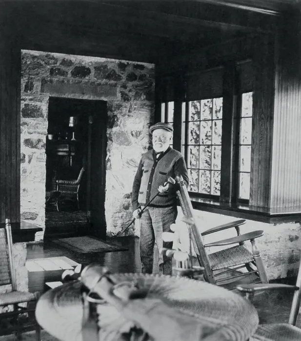 Framed Print : Andrew Carnegie Holding Golf Club in Cottage Framed Print : Andrew Carnegie Holding Golf Club in Cottage
