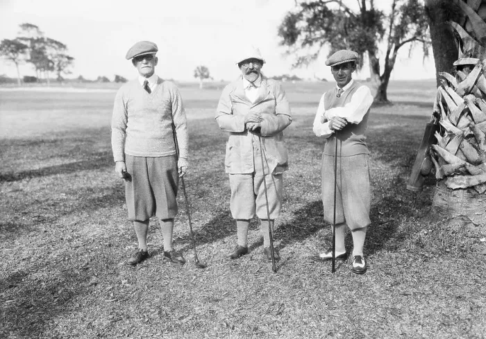 Framed Print : Andrew Carnegie II, Wilfred Reid and George Crocker Golfing Framed Print : Andrew Carnegie II, Wilfred Reid and George Crocker Golfing