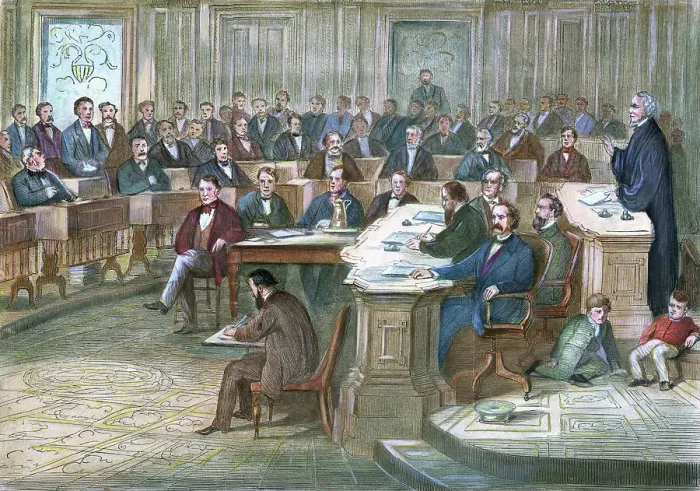 Framed Print : Andrew Johnson Impeachment Hearing Framed Print : Andrew Johnson Impeachment Hearing