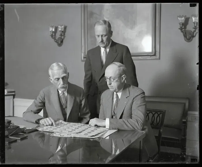 Framed Print : Andrew Mellon Examining New Currency Framed Print : Andrew Mellon Examining New Currency