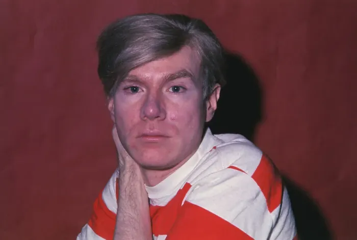 Framed Print : Andy Warhol with One Hand on His Shoulder