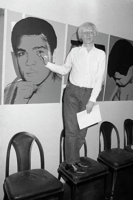 Framed Print : Andy Warhol Touches Up A Painting