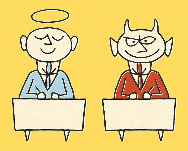 Angel and Devil Businessmen